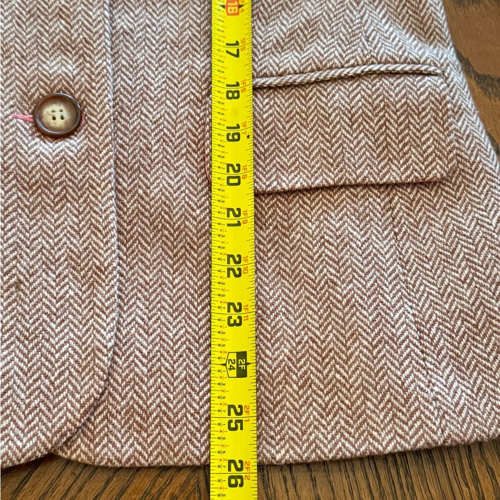 Sundance Tan Herringbone Blazer XS Preppy Academia Old Money Jacket - Picture 9 of 13